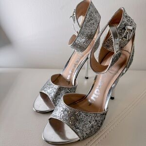 Silver Glittered Shoes